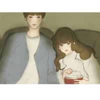 韩国的插画图，画风有点甜哦 我曾经把我的全部给了