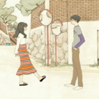 韩国的插画图，画风有点甜哦 我曾经把我的全部给了