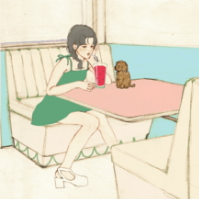 韩国的插画图，画风有点甜哦 我曾经把我的全部给了