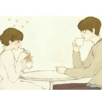 韩国的插画图，画风有点甜哦 我曾经把我的全部给了